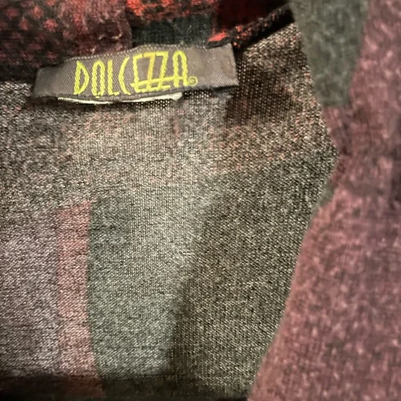 Dolcezza Burgundy Black Grey Cardigan - Picture 2 of 3